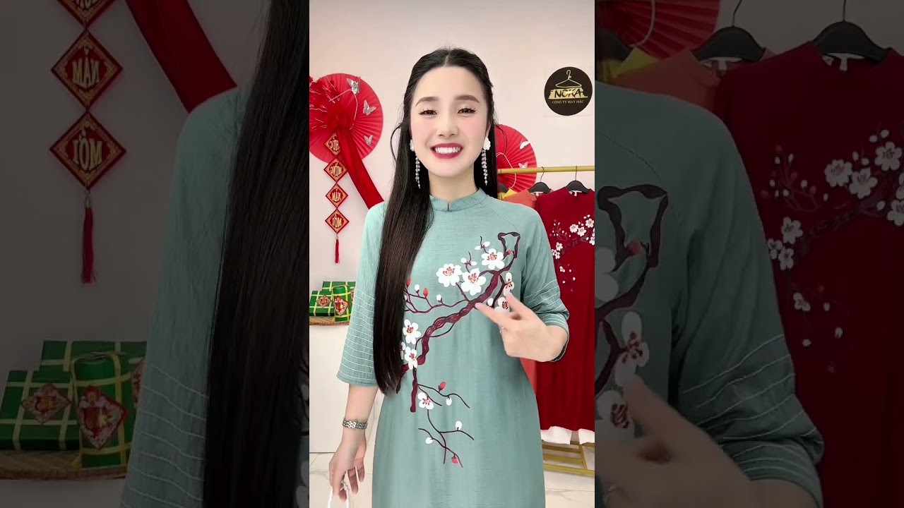 ÁO DÀI ĐŨI TƠ HOA MAI AD477 |Đặt hàng ☎️035.272.4567