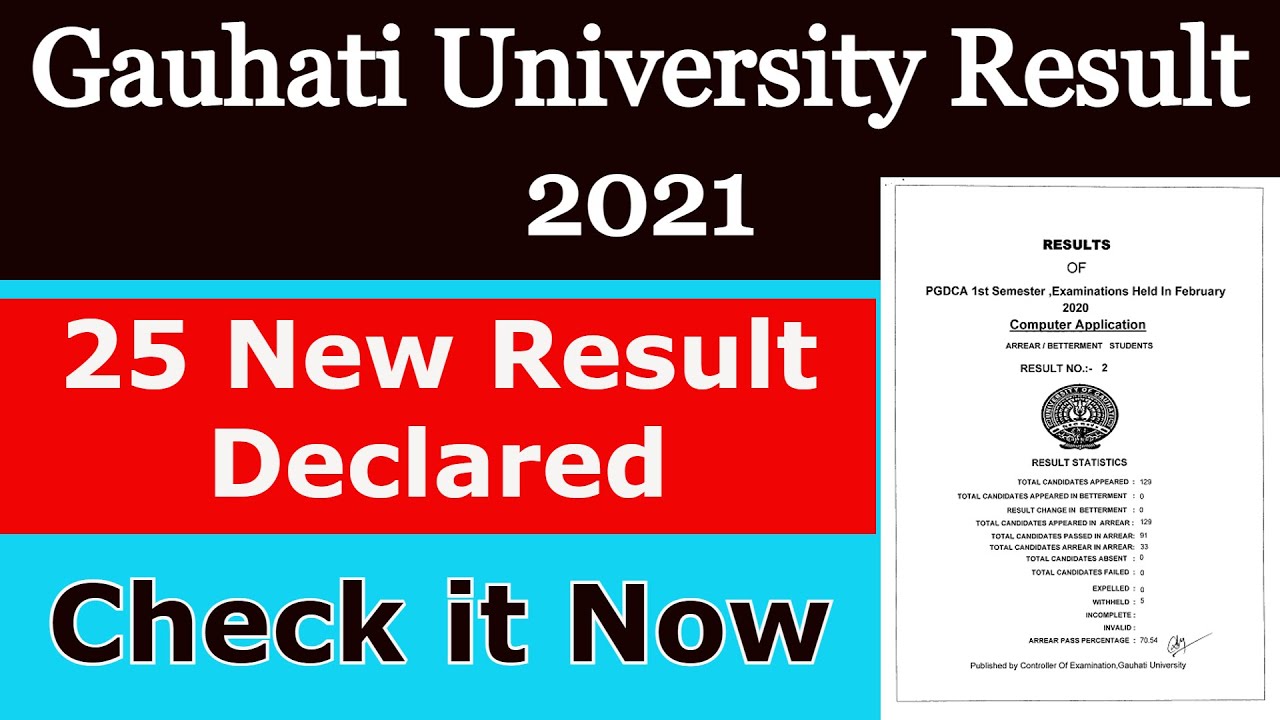 Gauhati University Result 2021| 25 New Result Declared| Check it Now| Guwahati University