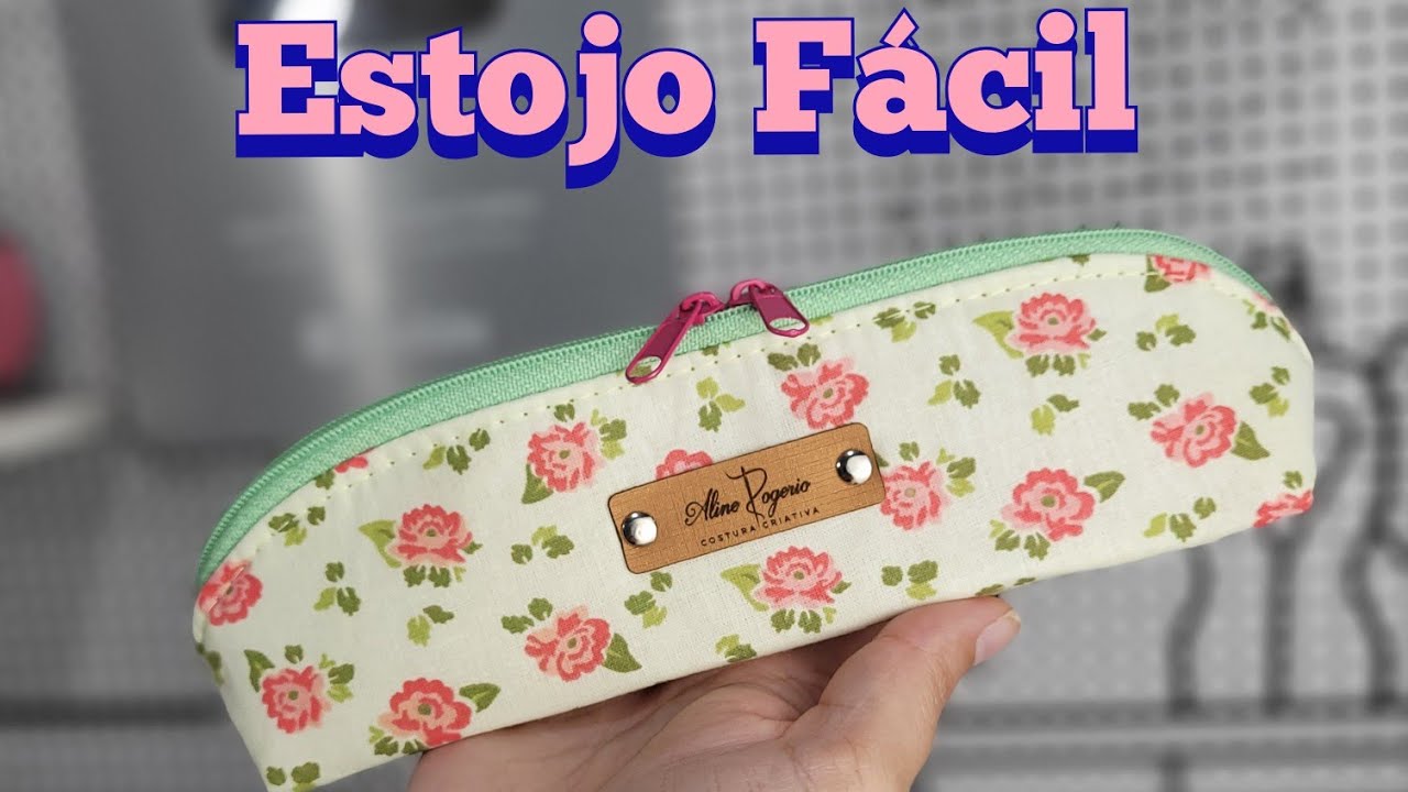 Aula estojo meia lua fácil com molde grátis (Live editada)