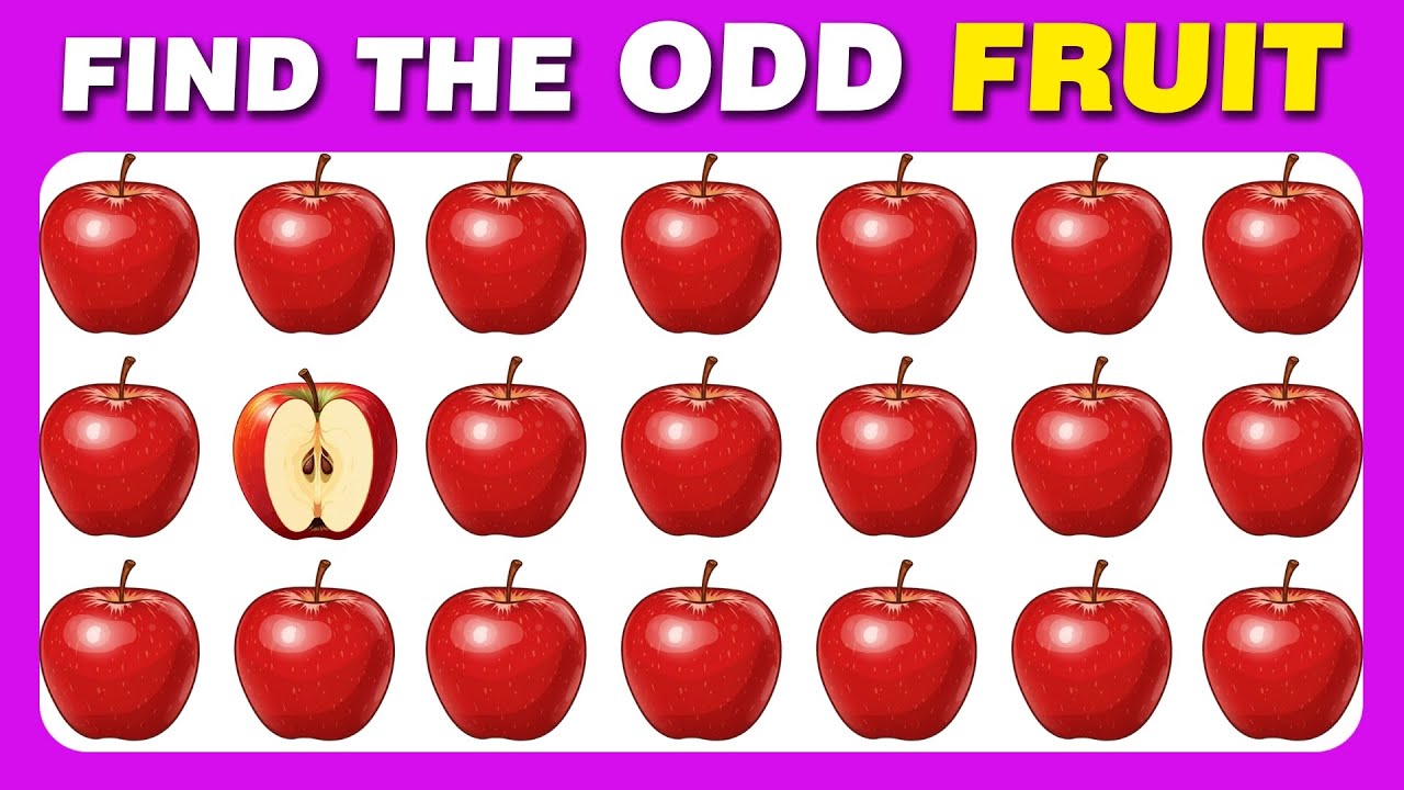 Find The Odd One Out - Fruit ODD Apple Quiz 🍒🍎