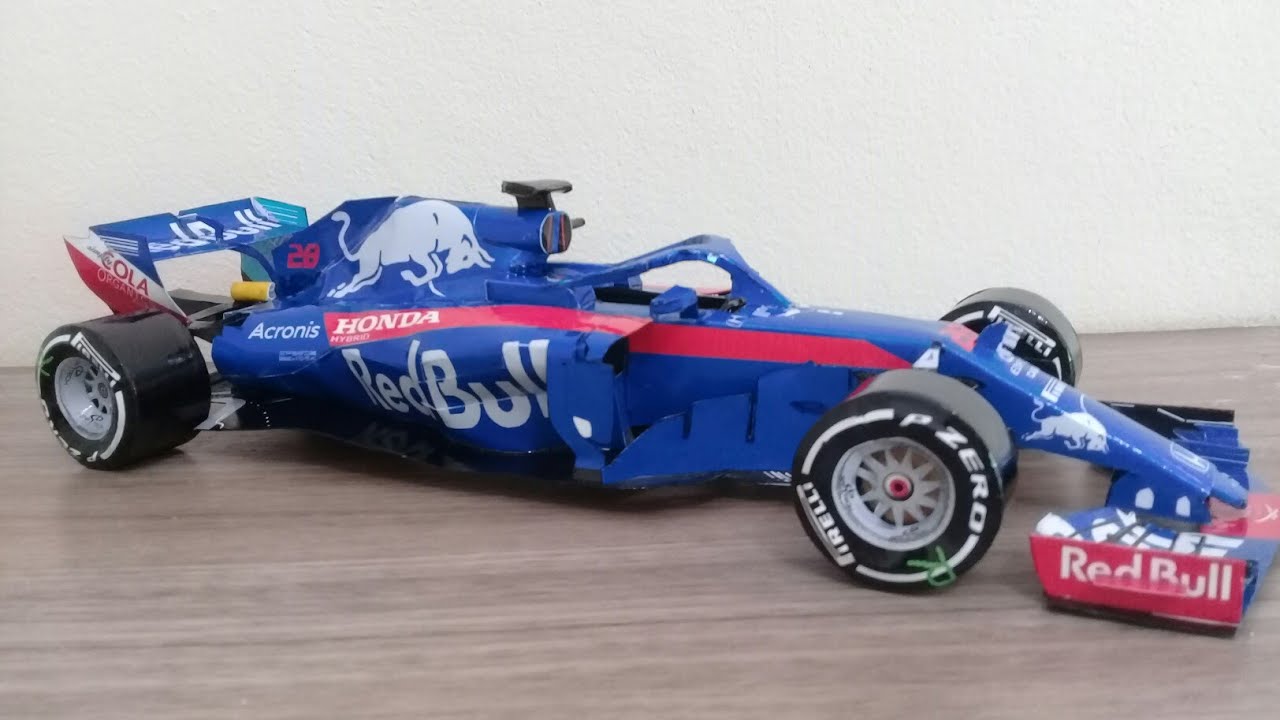 Miniatura de F1 Red Bull, montagem evolução passo a passo, Papercraft.