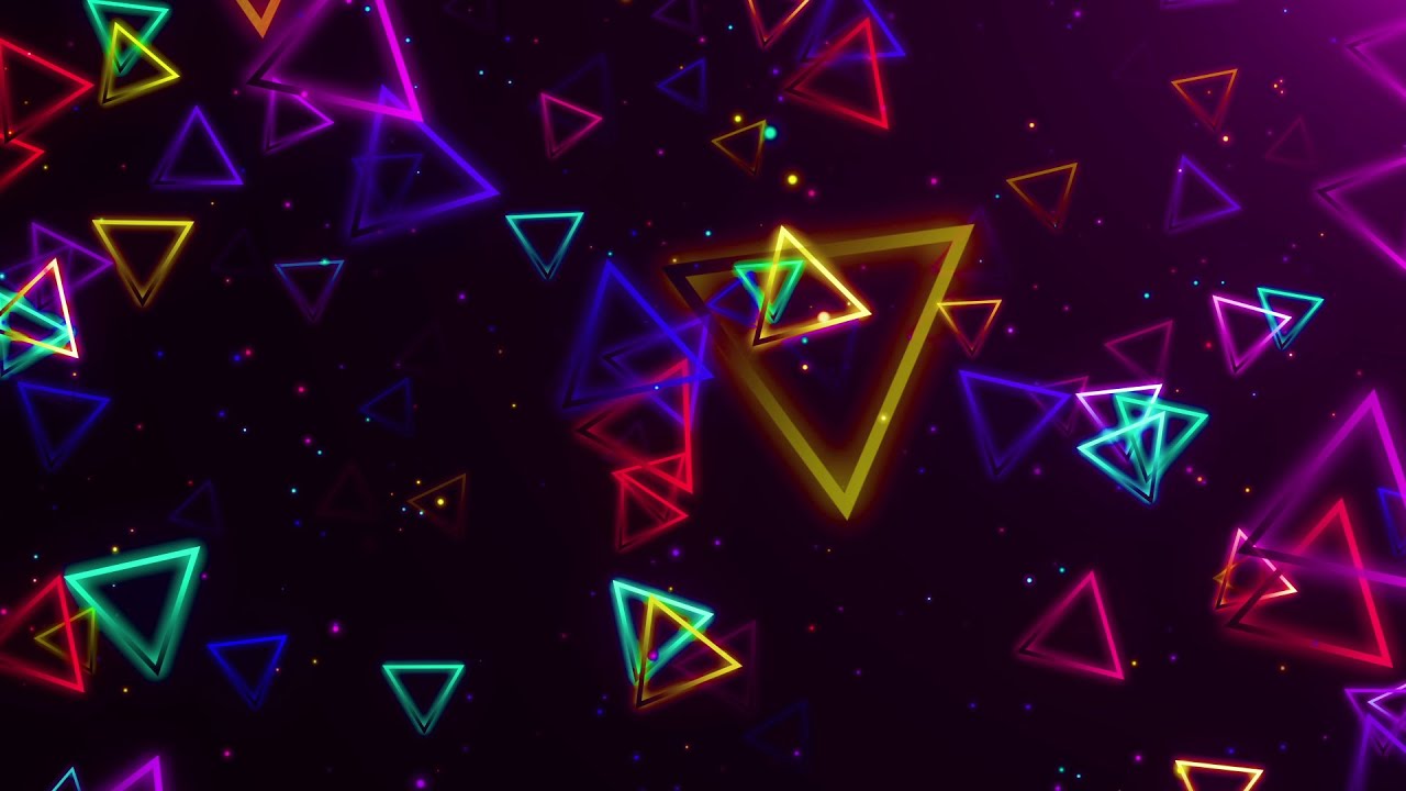 Abstract Neon Triangle Glowing Motion Background - Kinemaster free video background VJ Loop