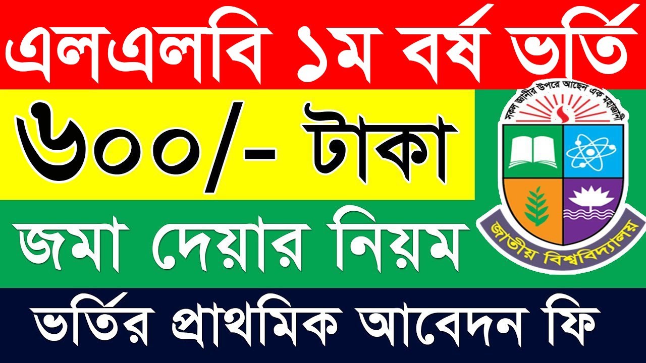 LLB 1st Year Admission 2025-26 || এলএলবি আবেদন ফি জমা নিয়ম | National University LLB Admission Apply