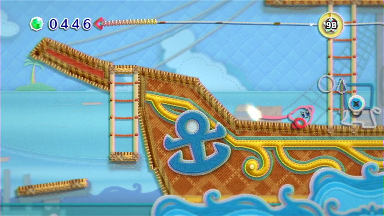 Kirby's Epic Yarn - Boom Boatyard Walkthrough