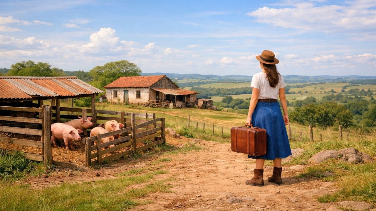 Abandonada, uma jovem viúva comprou um sítio velho cheio de porcos… mas o segredo mudaria tudo...