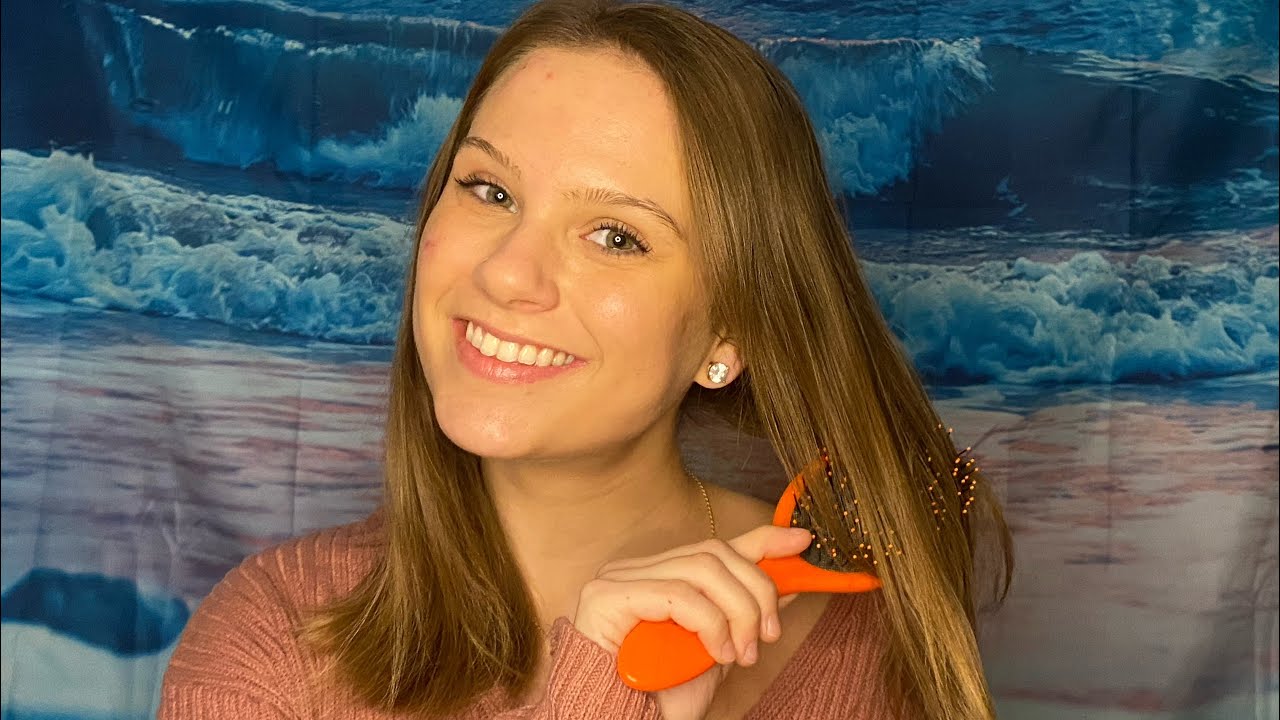 ASMR Hair Brushing & Hair Play (Whispered, Hair Sounds)