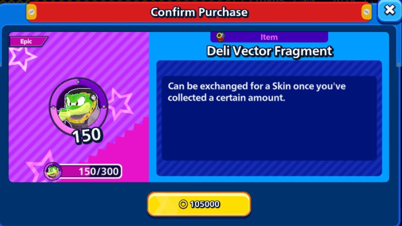 Unlocked Deli Vector Skin | Sonic rumble 