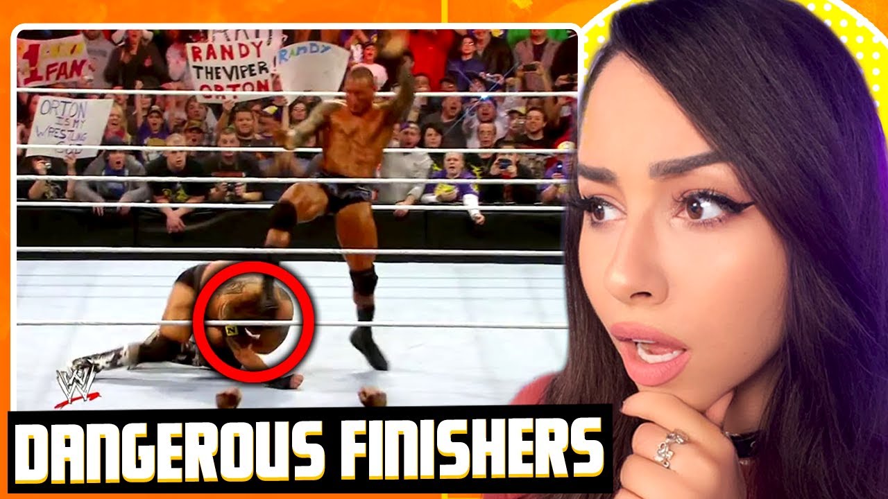 Girl Watches WWE - 10 Most DANGEROUS Finishing Moves In WWE History