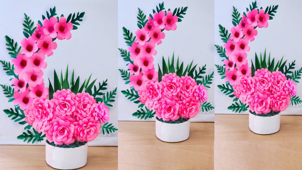 beautiful flower bouquet making with paper / diy flower bouquet