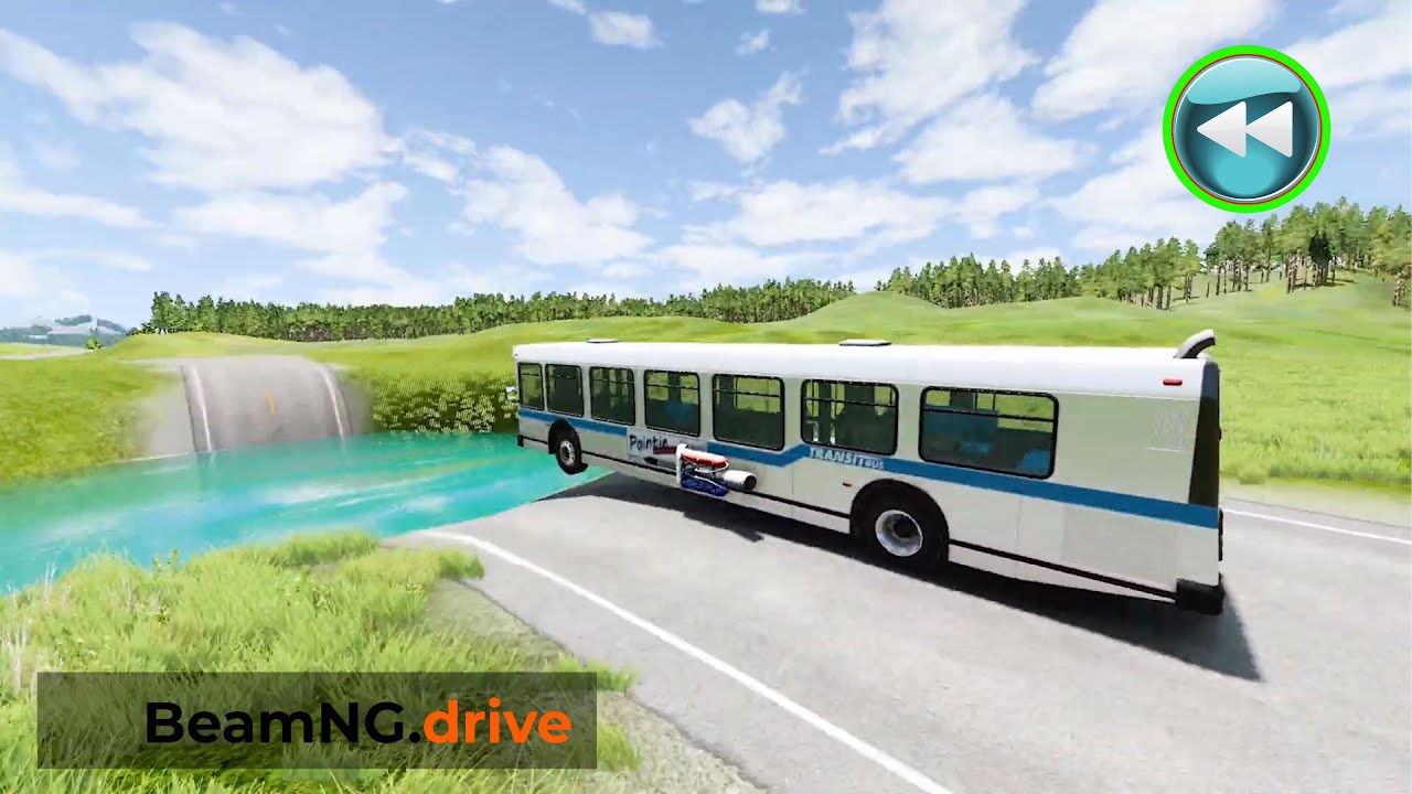 Reverse Cars Vs Giant Water Pit Crashes#5_BeamNG.drive