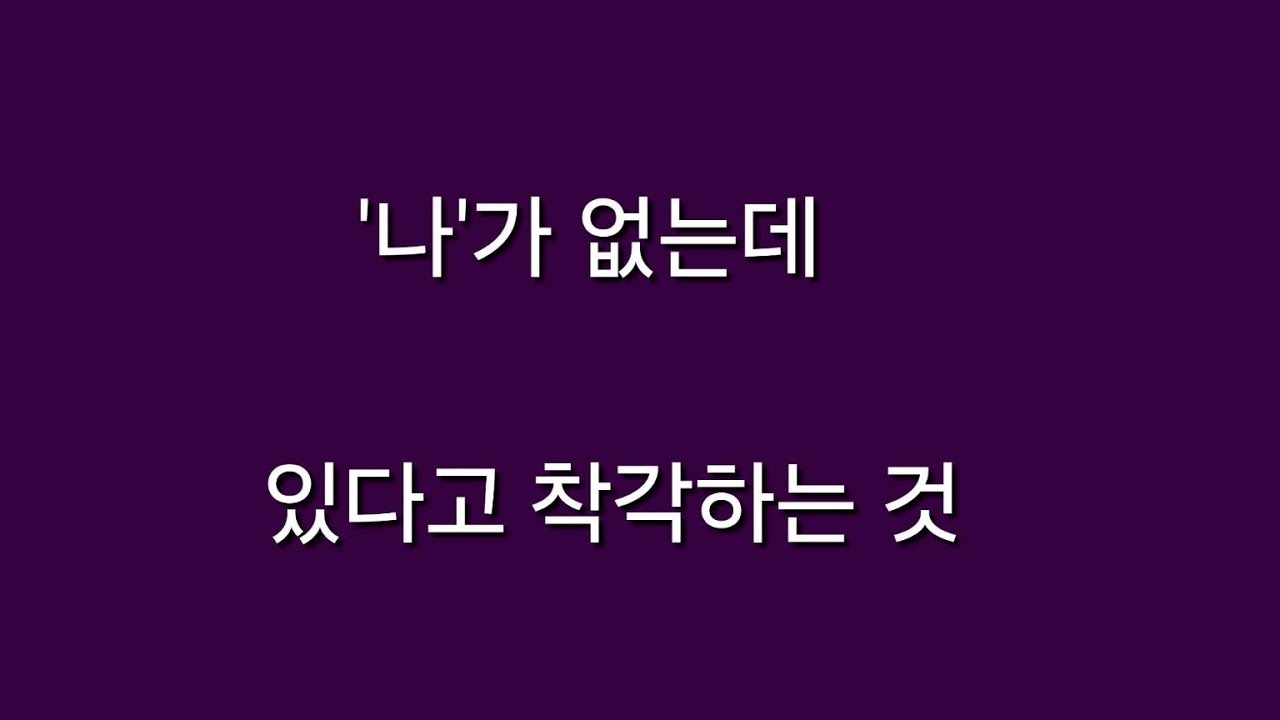 '나'가 없는데 있다고 착각하는 것