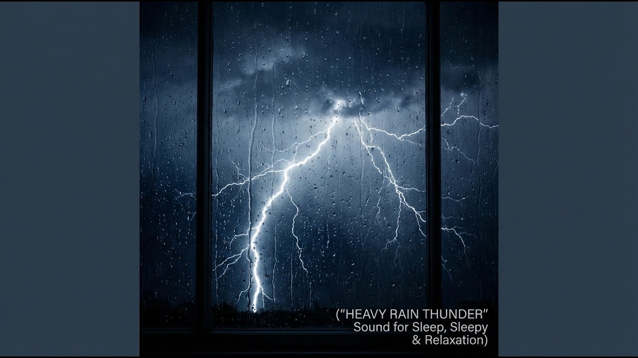 Beat Insomnia Instantly to Sleep Soundly with Relaxing Heavy Rain & Strong Thunder on Rainy Night