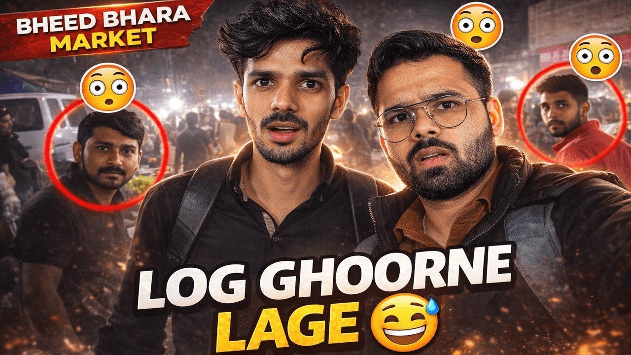 Aaj भीड़ Me Vlog Shoot 😳| Crazy Crowd Experience, Desi Market Vlog | Public Reaction | Harshu Hustle