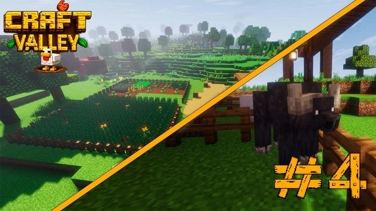 🔨 Minecraft Craft Valley #4 - LEITE DE BOI E UPGRADE NA FAZENDA