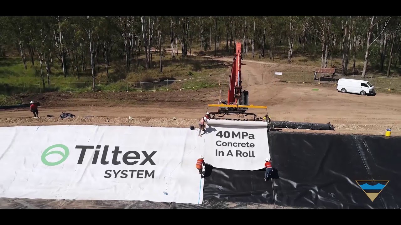 Cherbourg WWTP Tiltex (40MPa Concrete In A Roll) Video - Curtis Barrier International