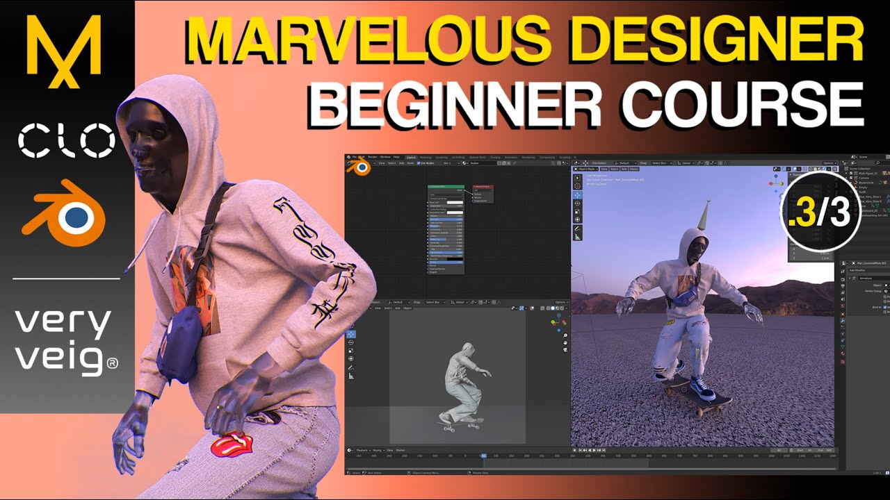 Курс Marvelous Designer для начинающих — Часть 3 — Анимация и рендеринг в Blender
