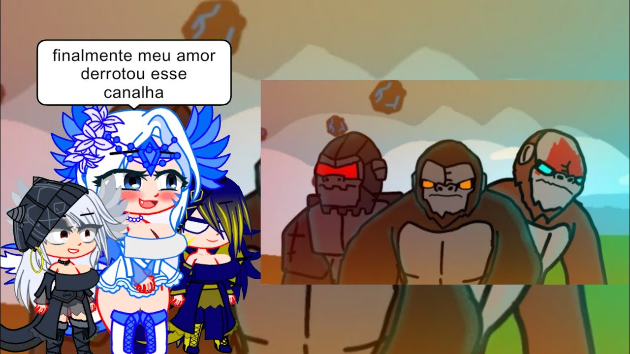 Harém do Kong reagir Kong vs Scar king vs Mecha Kong
