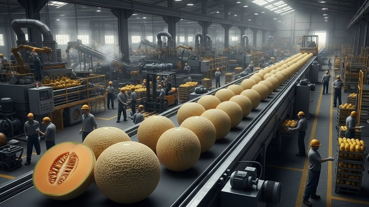 How Melon Juice Is Mass-Produced in a High-Tech Factory | Full Process