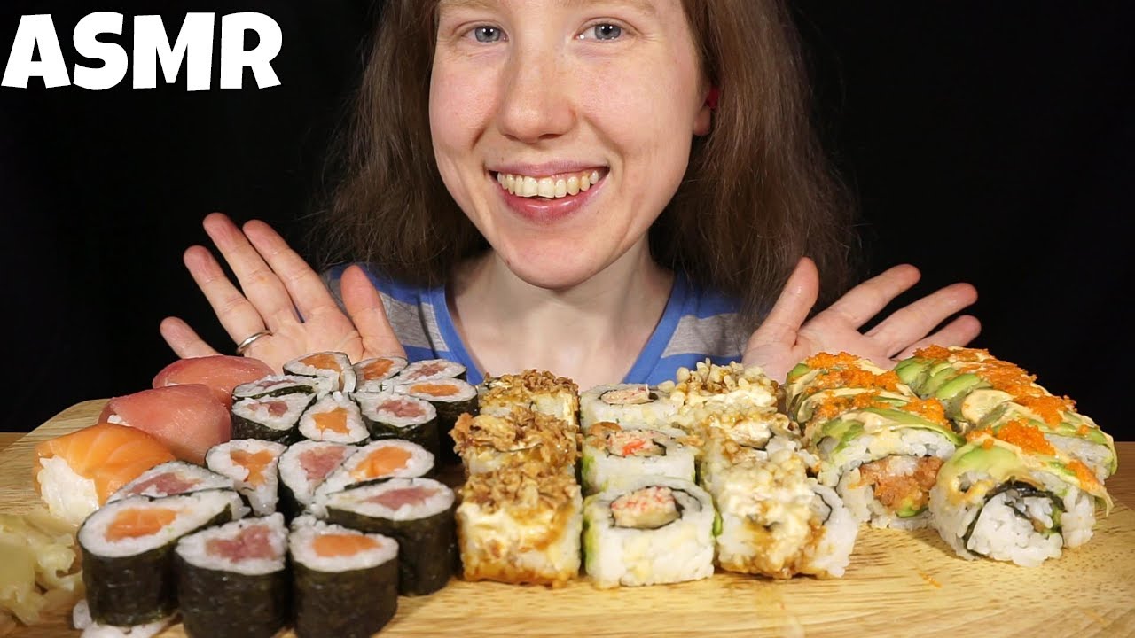 ASMR SUSHI PLATTER MUKBANG (No Talking) EATING SOUNDS