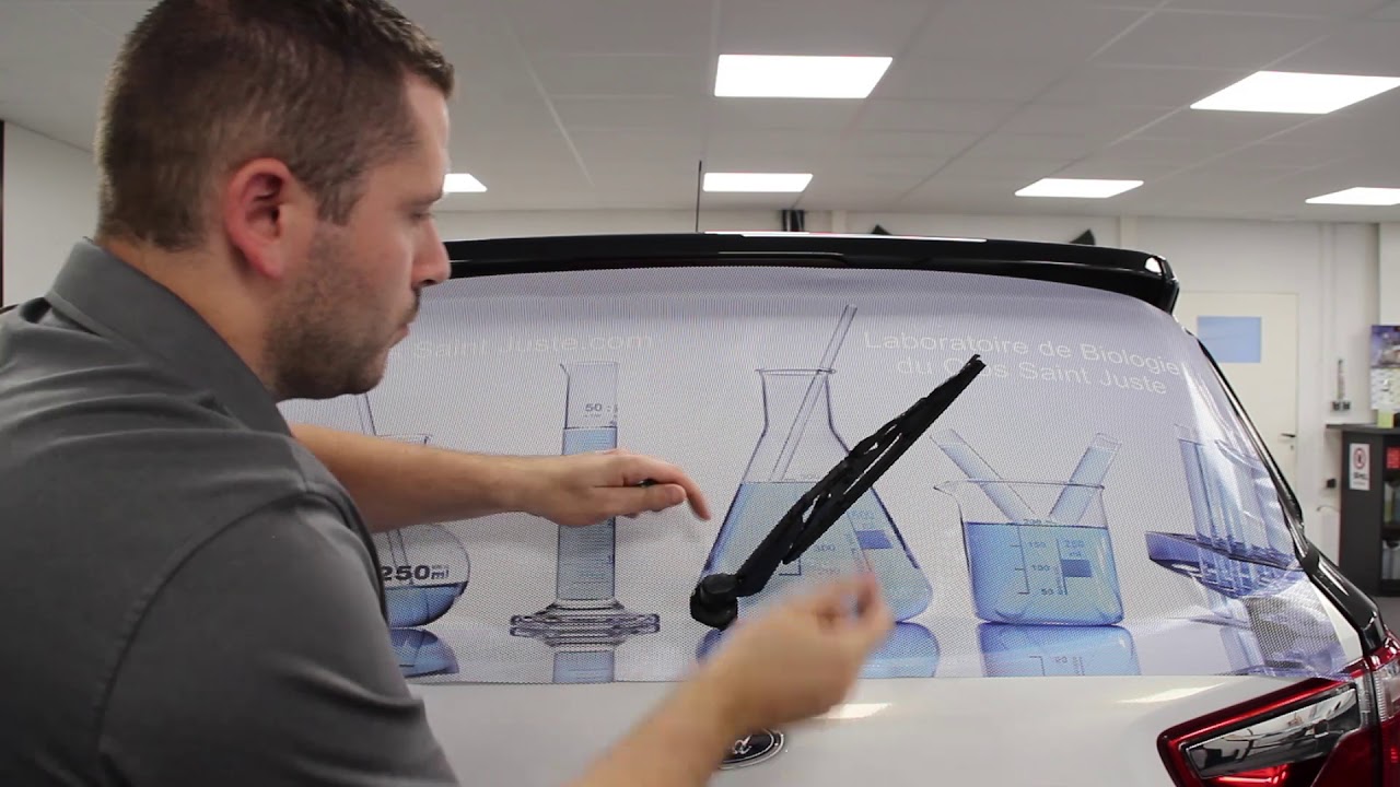 mpadhesif Pose autocollant microperforé pour véhicule