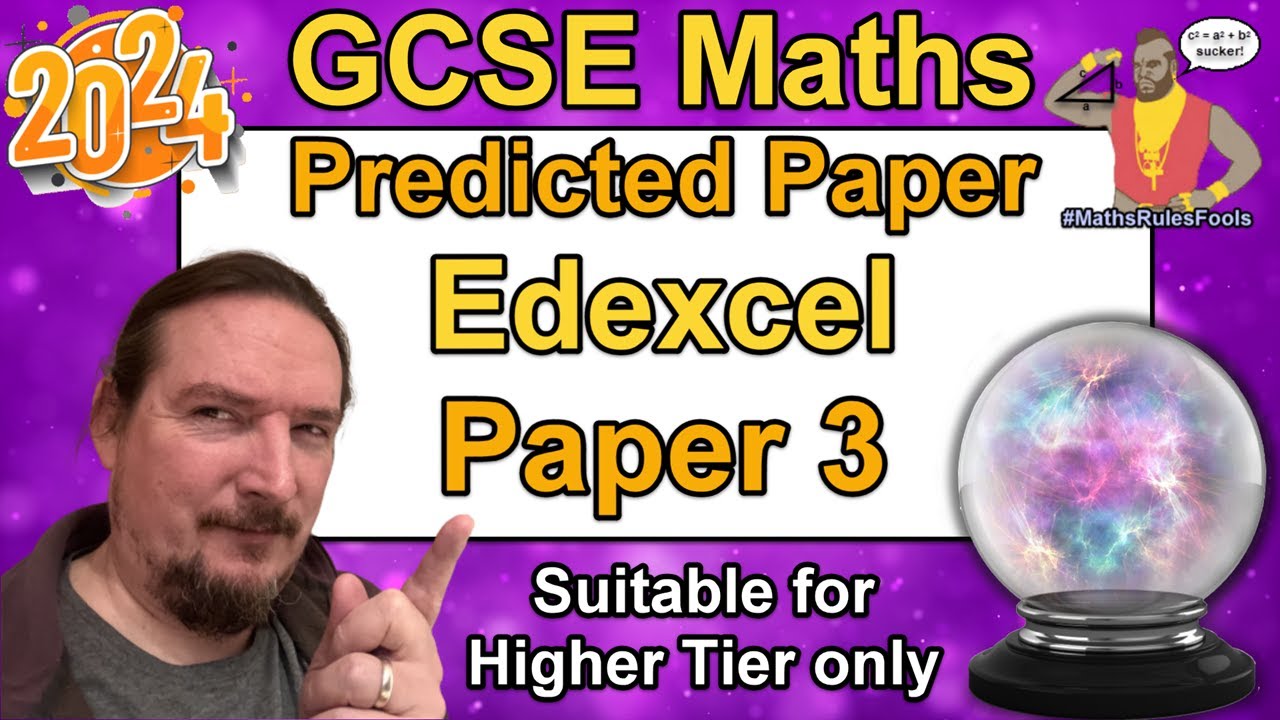 Edexcel GCSE Maths - Predicted Paper 3 - June 2024 -  Higher Tier