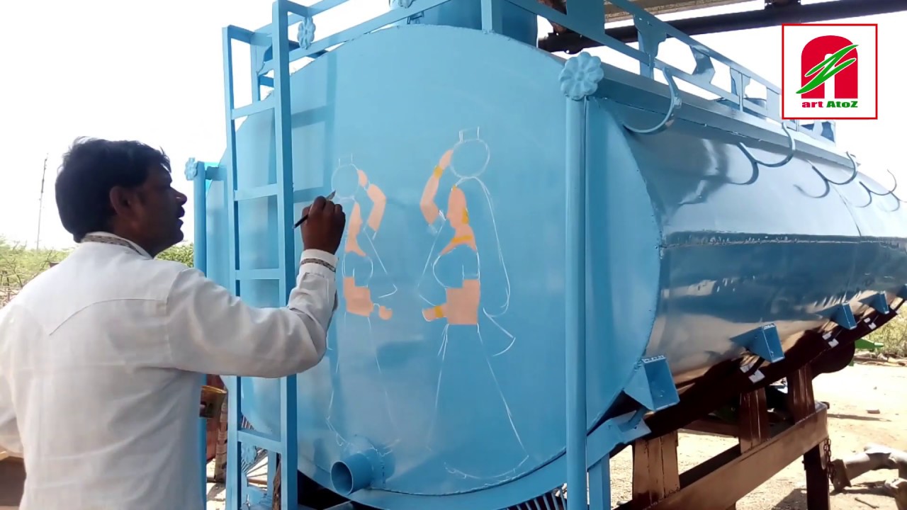 Painting on a water tanker (Panihari painting)