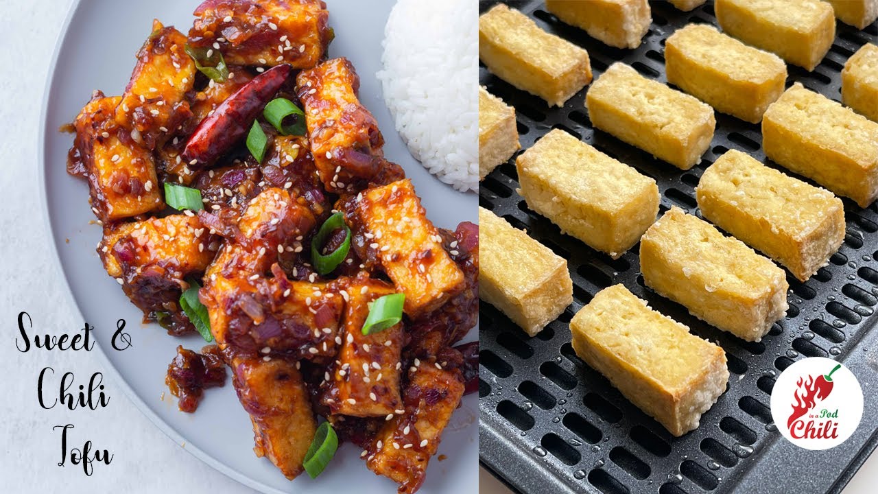 Air fried Tofu with Sweet and Chili sauce | Tofu Manchurian | Air fryer recipes | ASMR Cooking