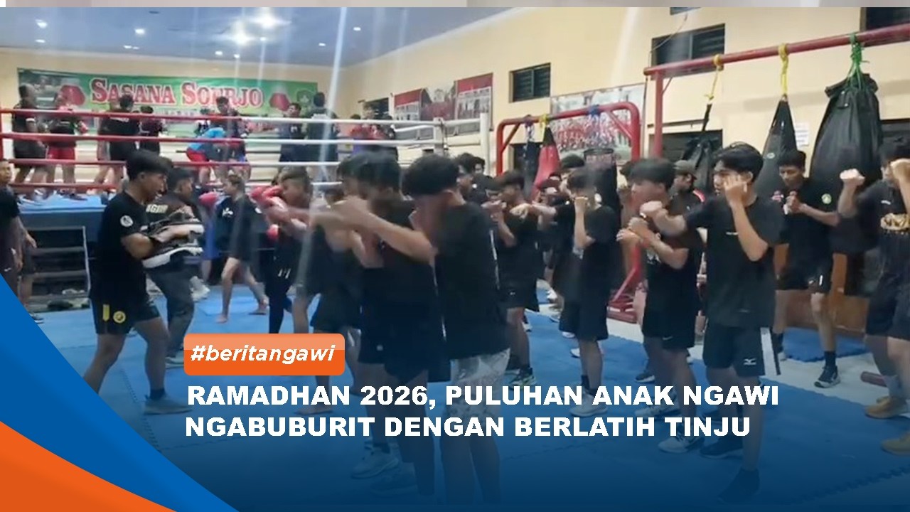 NGAWI - Ramadhan 2026, Puluhan Anak Ngawi Ngabuburit Dengan Berlatih Tinju