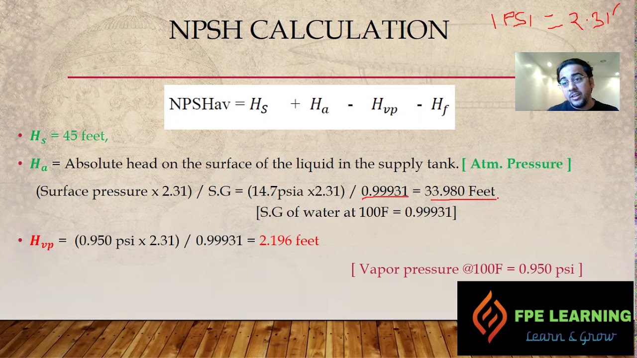 Net Positive Suction Head ( NPSH)