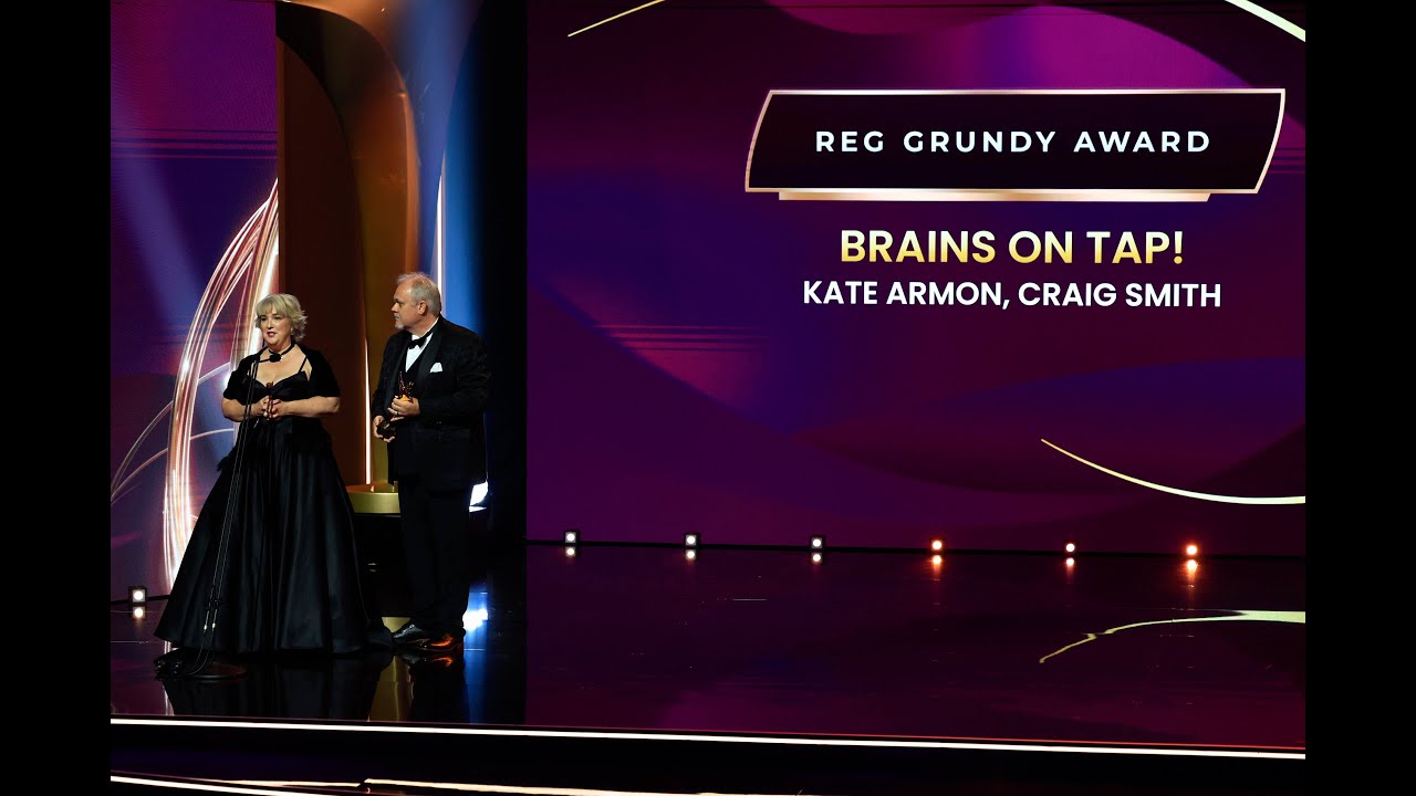 Brains on Tap win the 2026 AACTA Reg Grundy Award