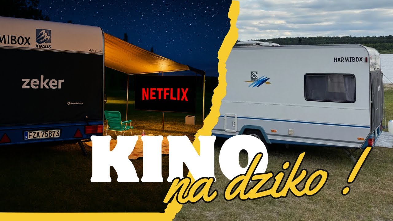 Zalew, przyczepa i kino pod gołym niebem – tak wygląda wolność! 🚐🔥 Dzikie miejsce |Projektor ET