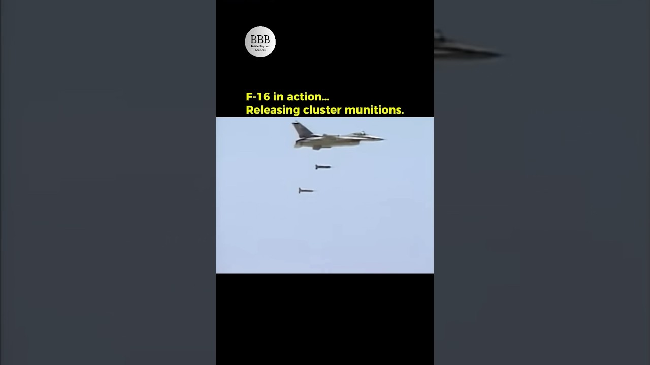 F-16 Drops Cluster Bombs &ndash; Rare Footage #aviationhistory #history #facts #f16 #clusterbomb