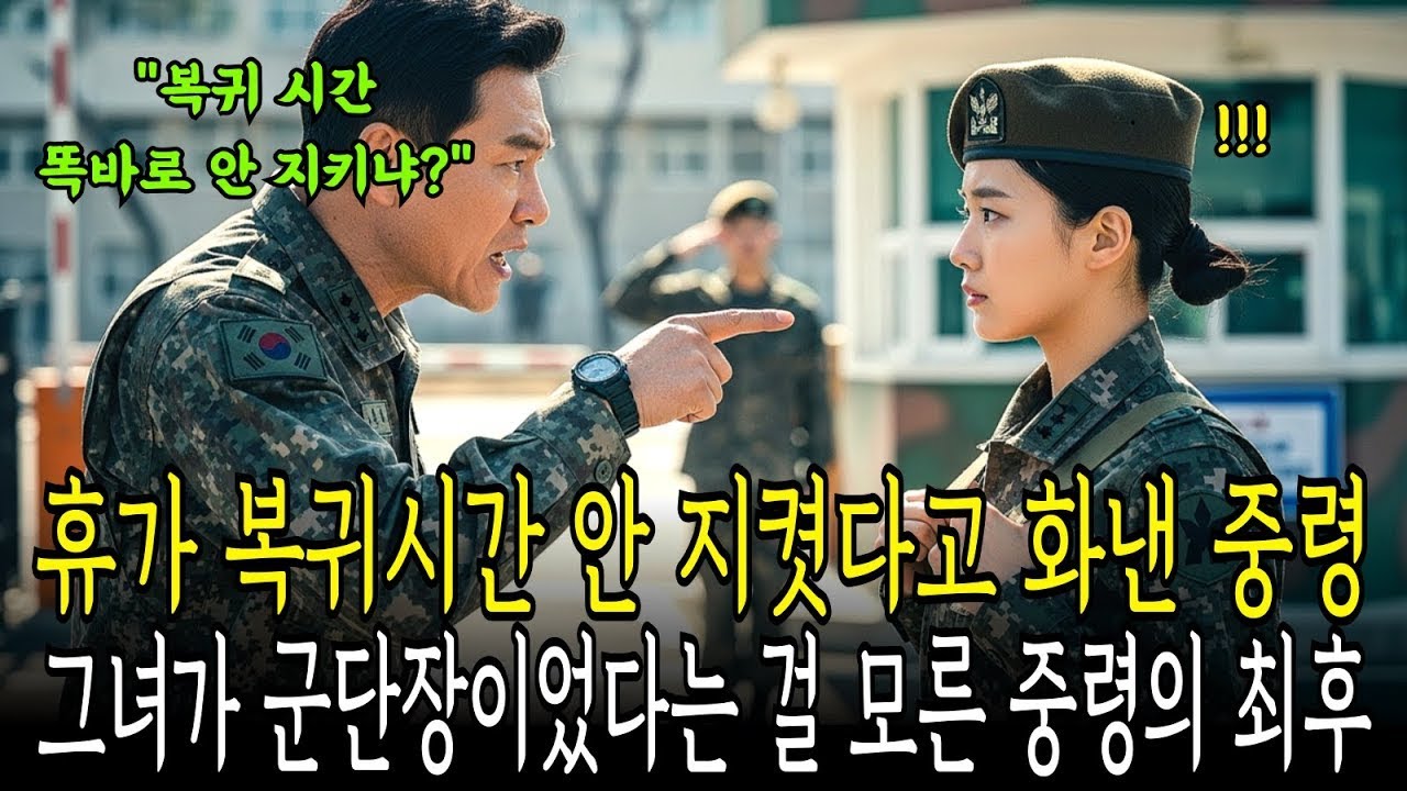 휴가 복귀 시간 똑바로 안 지키냐!  복귀 지각했다고 화낸 중령, 그녀가 여군 군단장이었다는 사실을 몰랐다… 중령의 최후