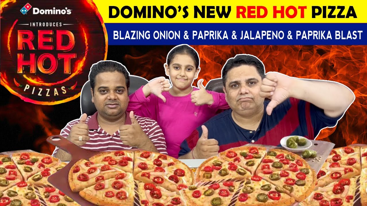 Domino's NEW Red Hot Pizza ! Dominos Blazing Onion & Paprika ! Dominos Jalapeno & Paprika Blast