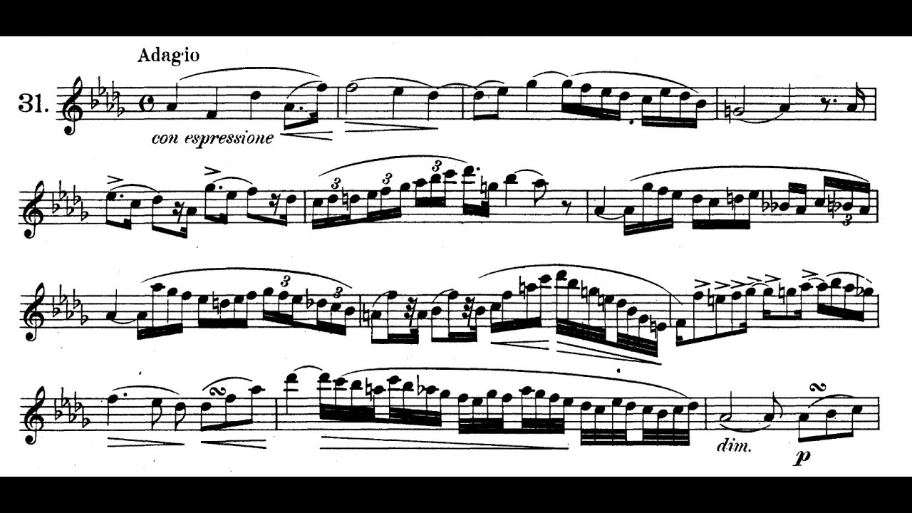 Rose 32 Etudes: No. 31 in D♭ Major - Adagio