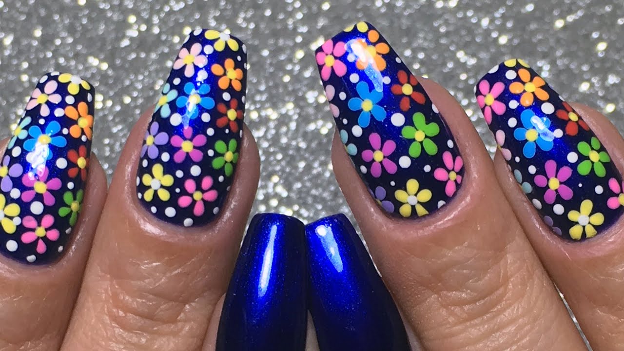 Unhas Decoradas para Iniciantes #02 | Flores Coloridas | DIY | Unhas da Lalá