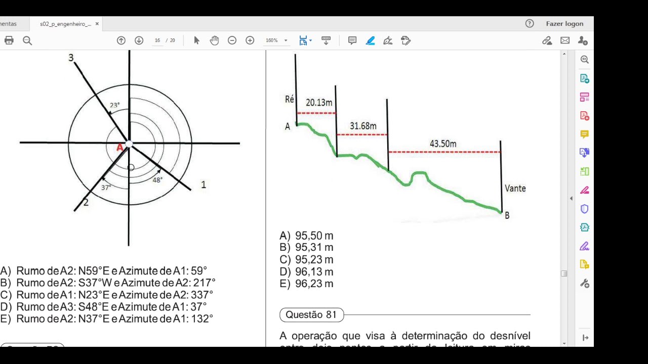 Topografia - Questões de Concurso Público