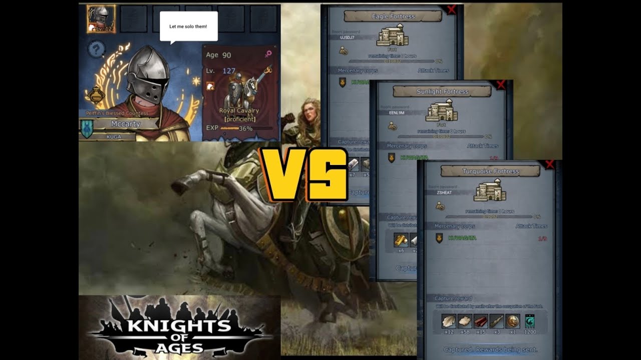 Knight of ages - Royal Cavalry solo 3 Fort in A Row
