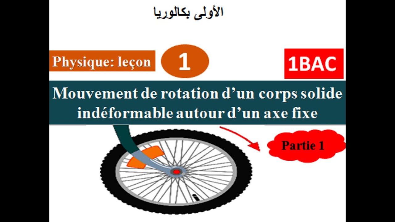 Mouvement de rotation d'un solide autour d'un axe fixe : 1Bac( partie 1 ) علوم تجريبية و علوم رياضية