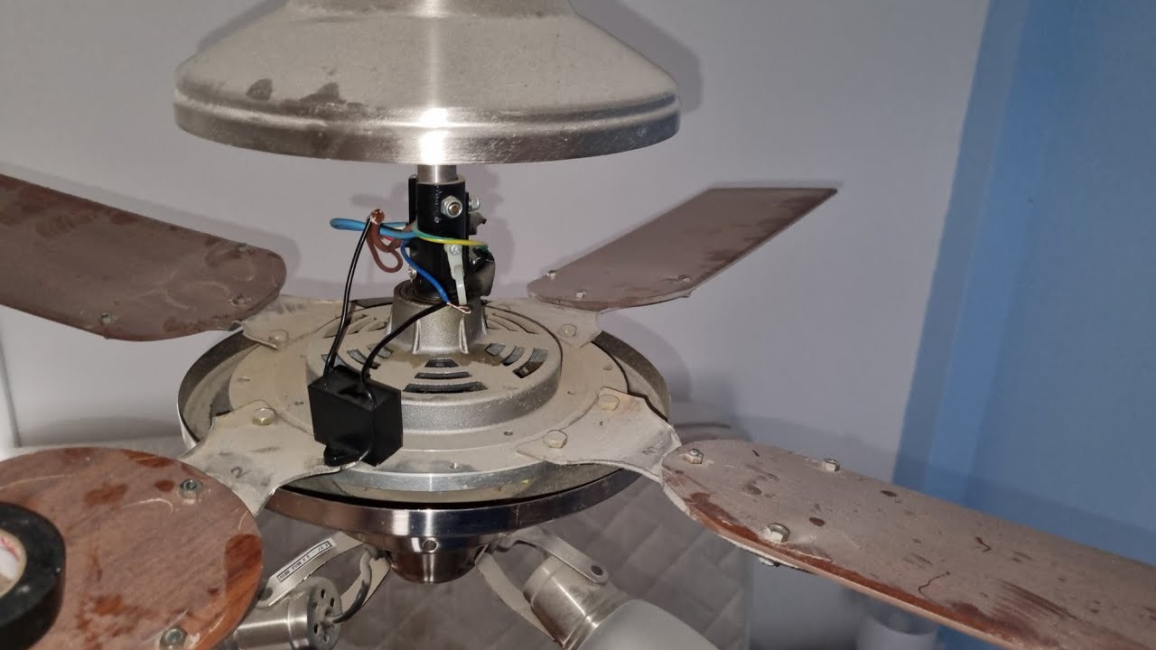 Reparacion Ventilador de Techo. Cambio capacitor. Giraba Lento. Solucionado. Abanico.