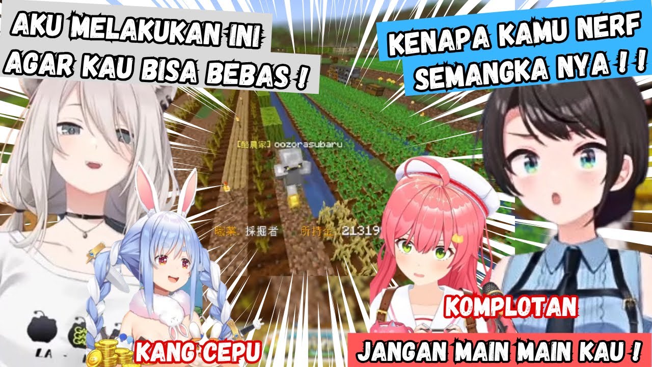 Drama Subaru Sebagai Petani Semangka yang Cuan 2 juta yen | Minecraft Holo Making Money Survival D4