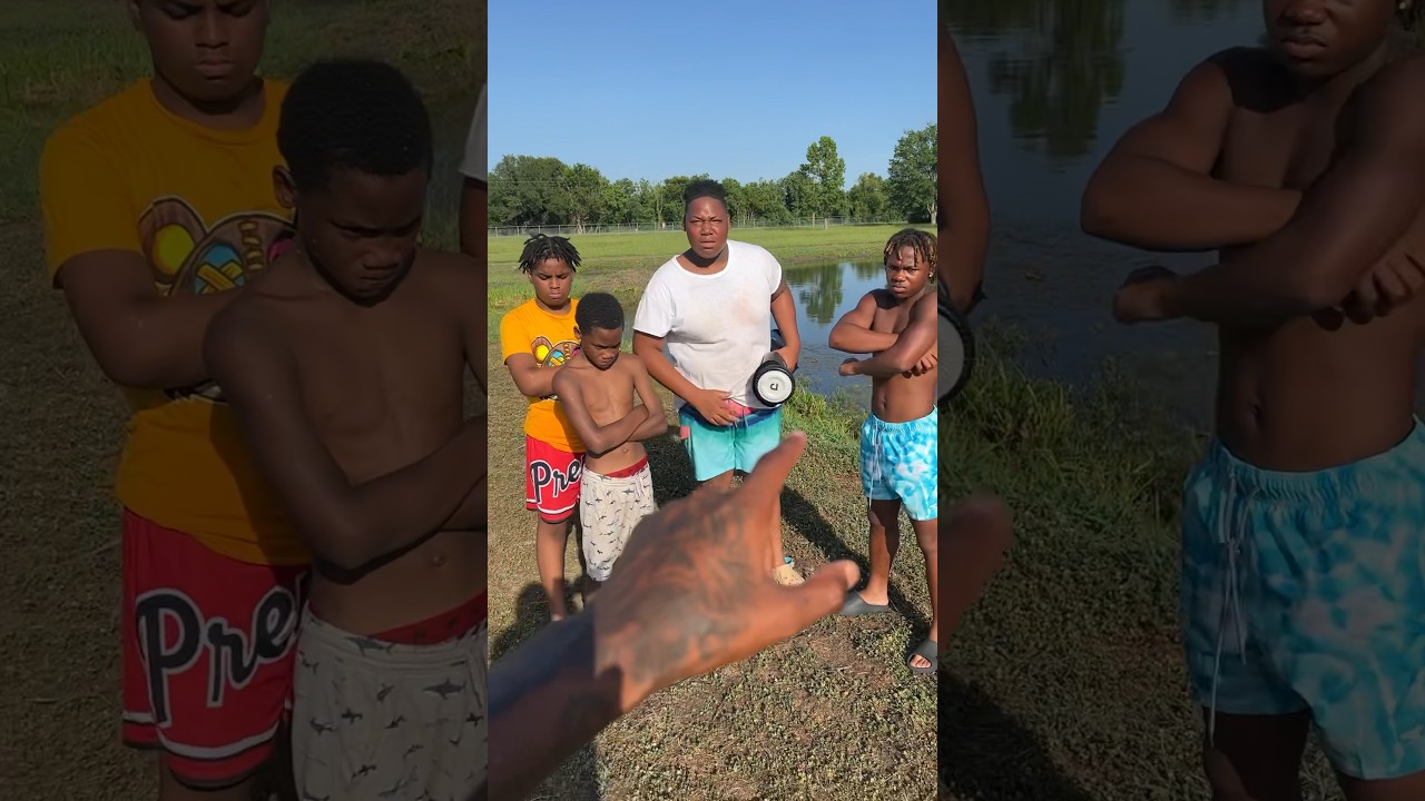 Big boy gets in trouble after throwing hover board in lake😡😱 #shorts