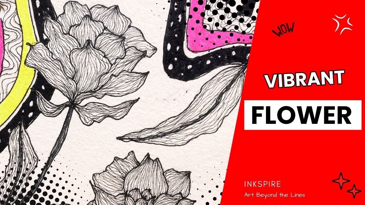 Vibrant Flower Drawing