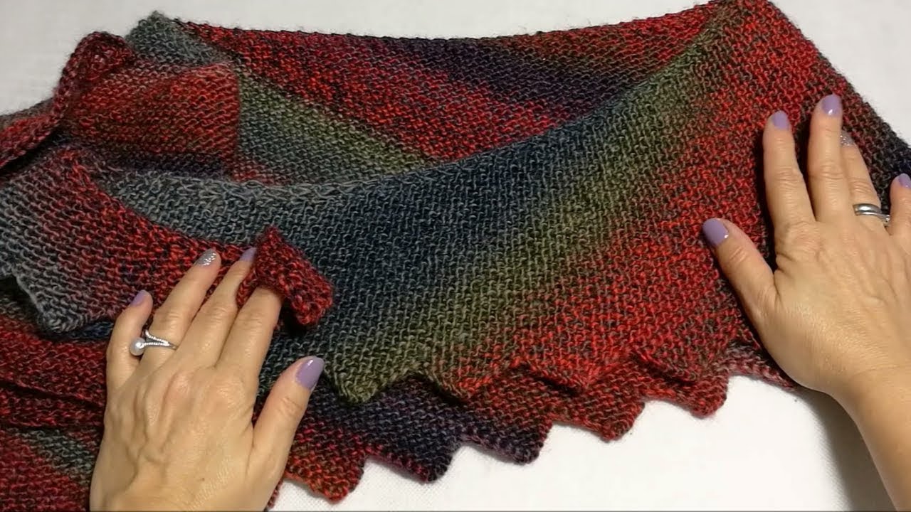 Chusta z ząbkami, smoczy ogon (dragon's tail shawl)