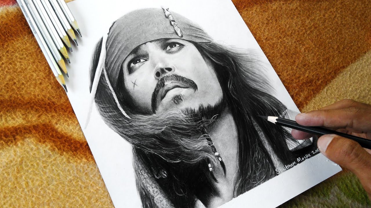 Drawing Jack Sparrow | Johnny Depp | Pirates of the Caribbean | Shubham Maske ArtStudio