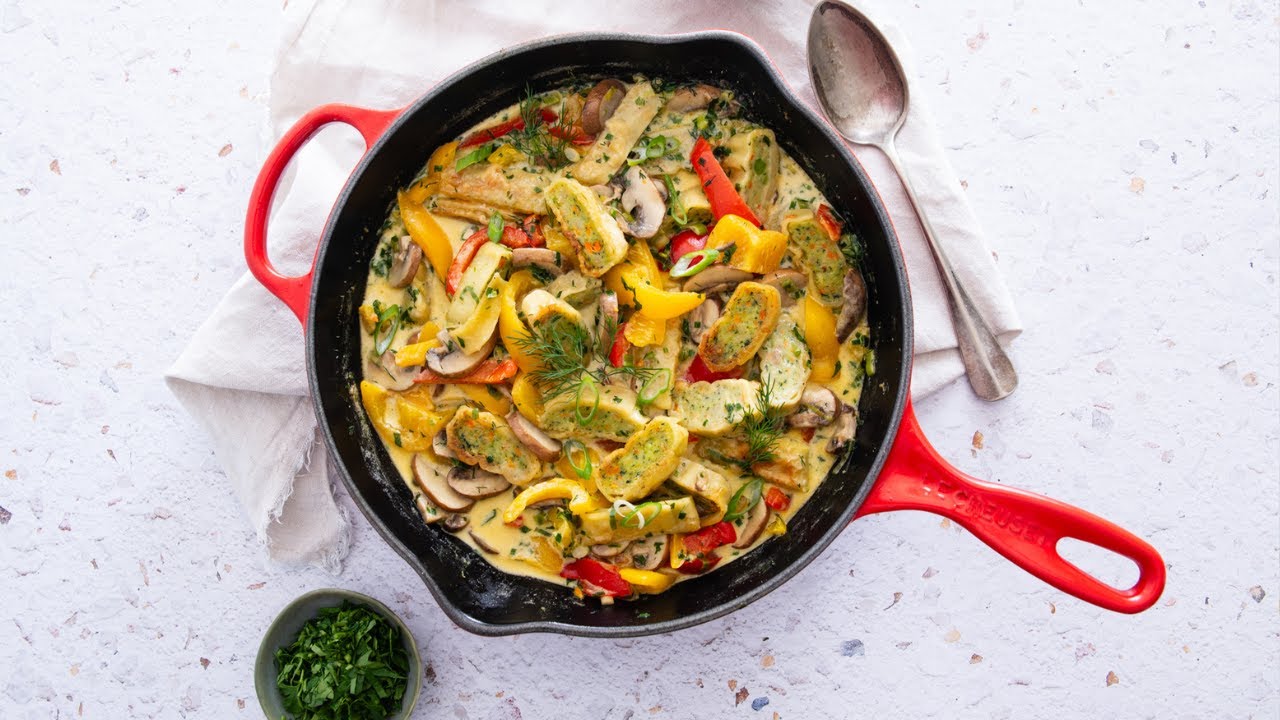 Maultaschen Pfanne mit Gem&uuml;se