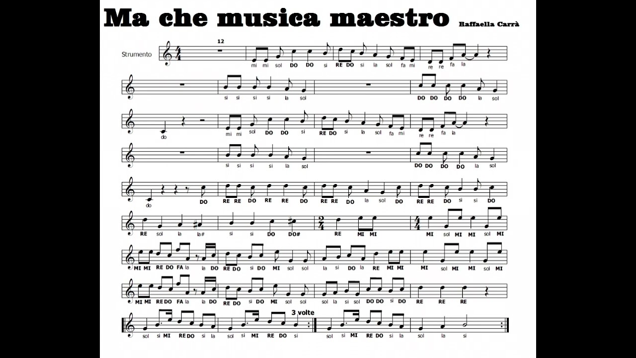 Ma che musica maestro (Spartito con base musicale)