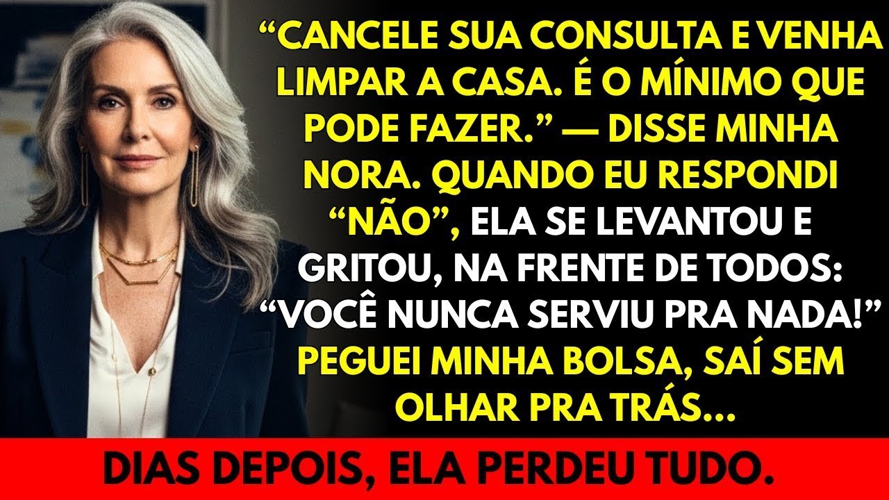 Minha nora gritou  Cancele sua consulta e venha limpar a casa… o que fiz depois a fez chorar