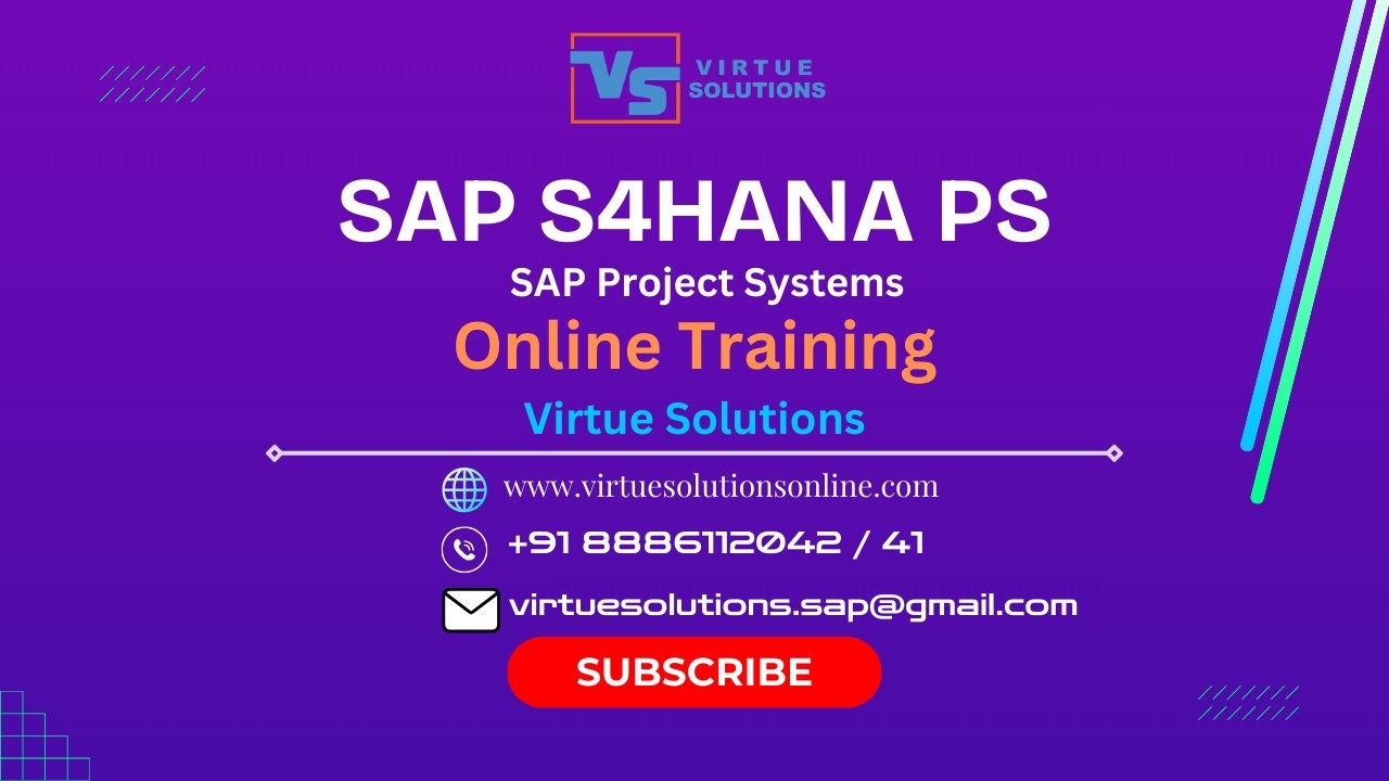 SAP S4HANA PS Demo || SAP S4HANA Project Systems Online Training|| SAP PS training ||Virtuesolutions