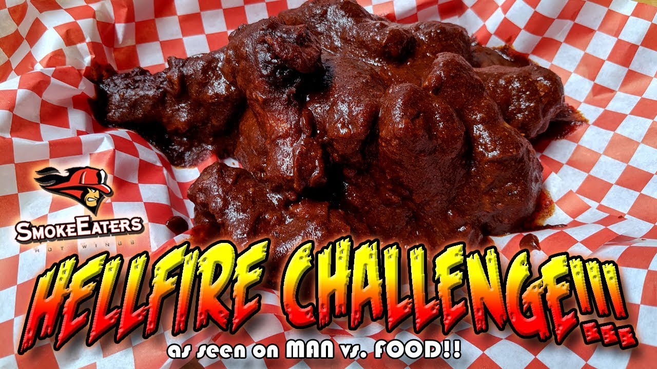 HELLFIRE CHALLENGE *MAN vs. FOOD* │ Smoke Eaters Hot Wings